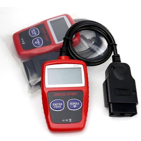 MS309 OBD2-skanner CAN BUS-kodeleser for biler, les/slett motorfeilkoder bildiagnoseverktøy red