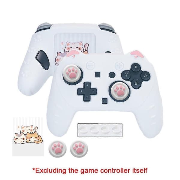 Til Switch 2 Pro Game Controller Cover%2C Beskyttelsesetui/ L9W9 white and pink one set