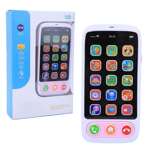 Simulerad Smart Phone Musik Ljusleksaker Multifunktionell pedagogisk Kid Child Giftpink