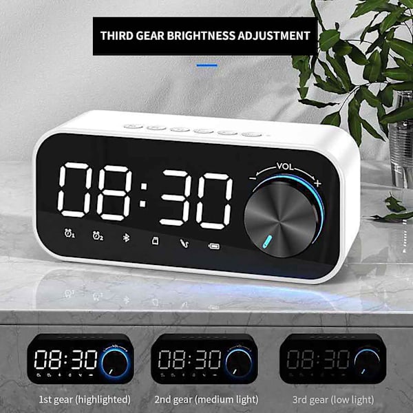 Digital Klocka Ny Smart Spegel Bluetooth Högtalare Subwoofer Bärbar Mini Stereo Miniklocka Hem Alarmklocka Kort