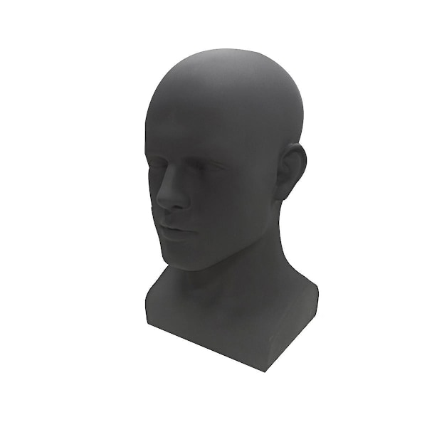 Mandlig Mannequin Hoved Professionel Manikin Hoved Til Visning af Parykker, Hatte, Hovedtelefoner, Displaystativ (Sort