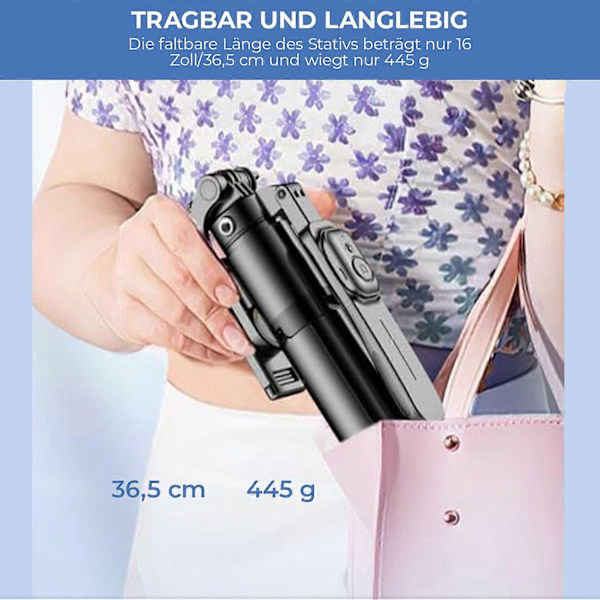 Selfie stick Bluetooth selfie stick tripod hoved Bluetooth fjernbetjening fotograferingstilbehør