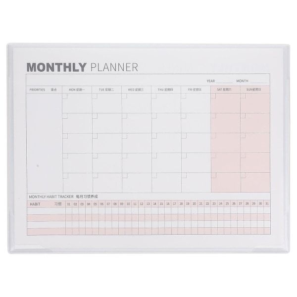 Desk Blank Calendar Sheet Kuukausisuunnittelija Muistio Tyhjä kalenterisuunnittelu Muistio