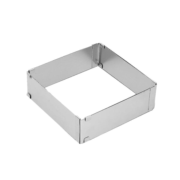 Justerbar Mousse Ring Sæt Kvadratisk Rustfrit Stål Kagebageskål Fødselsdag Bryllup Kagebageskål