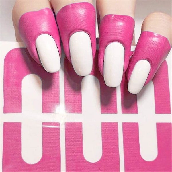 Dhrs 60 stk./6 ark Neglelaksskabelon, Engangs Neglebeskyttelsesklistermærke Beskyttelsestape Dekaltape Manicure Anti-Overløb Emballage Neglebeskyttelse U