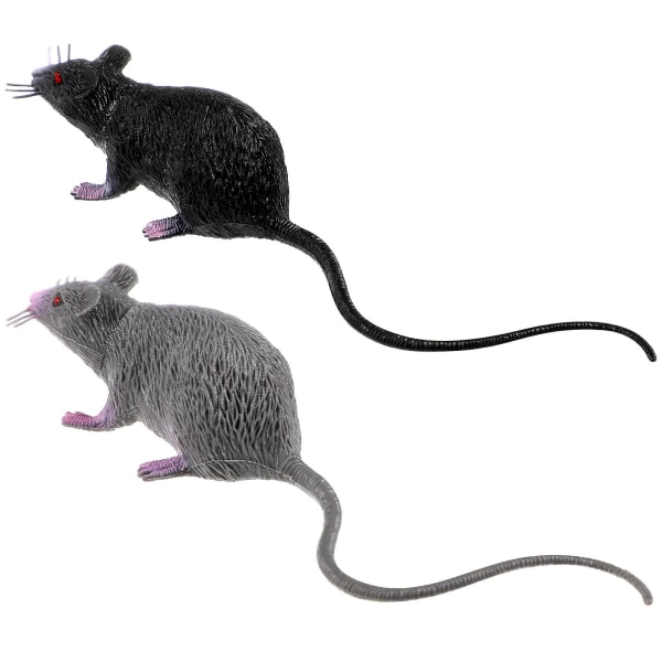 2 kpl Realistiset hiiret Lelut Eläväiset hiiret Kammottavat lelut Pelottavat väärennetyt rottahahmot temppuja kepposet rekvisiitta