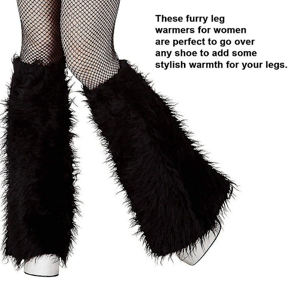 Retro Y2k Neon Uv Fluffy Fur Legwarmers Støvlebein Deksel