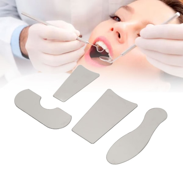 4st Dubbelsidig tandreflex spegel i rostfritt stål intraoral ortodontisk implantatreflektor