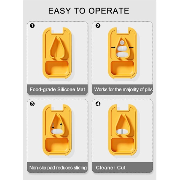 Pieni Pill Cutter, Pill Cutter Splitter pienille ja erittäin pienille pillereille, Pill Splitter turvalukolla, helppo avata ja sulkea, ammattimainen (valkoinen oranssi)