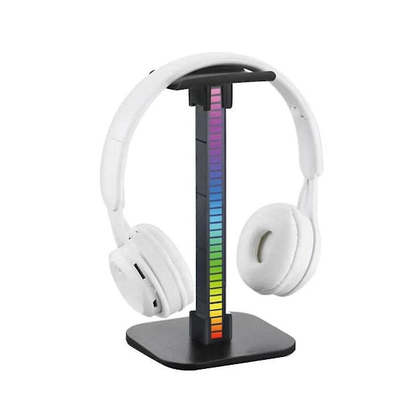 RGB Hodetelefonstativ Spillhodetelefon Skrivebordsdisplayholder LED-base USB-opptakslys Hodetelefonstøttebrakett