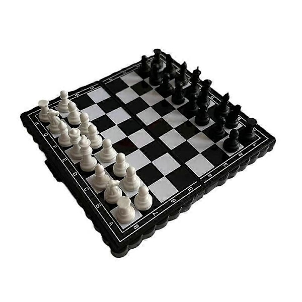 Rejse Magnetisk Chess Mini Sæt, Bærbar Håndholdt Magnetisk Chess Sæt, Chess Sæt med Foldbar Magnetisk Rejse Spillebræt