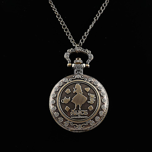 Retro Alice i Eventyrland Tema Steampunk Lommeur Bronze Quartz Lommeure Vintage Fob Ure Jule Fødselsdagsgave