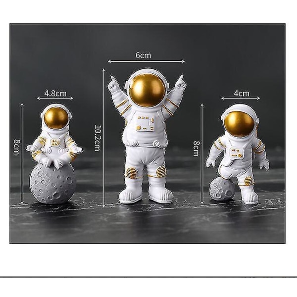 4 st Astronautfigurer, Rymdtema Tårta Dekorationer Miniatyr Astronaut Leksaker (Stjärna)