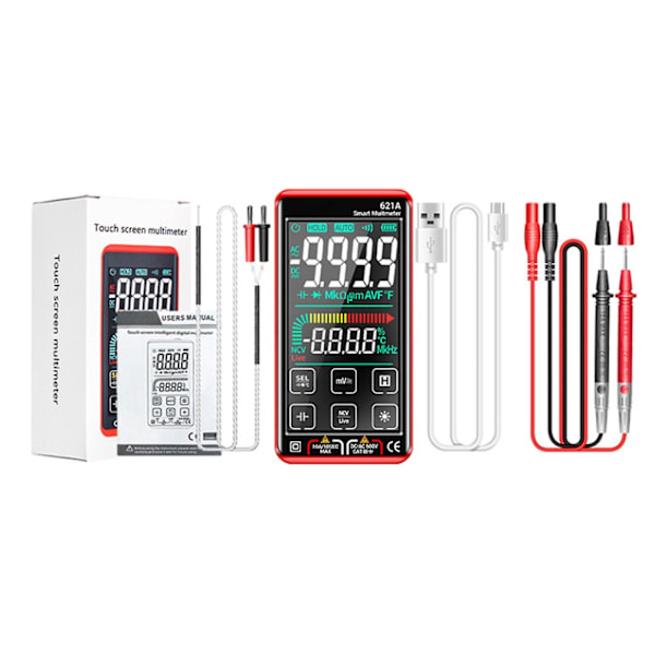 För LCD Digital Multimeter Touch Screen Smart Multimeter Tester DC/AC 10A Meter Ny