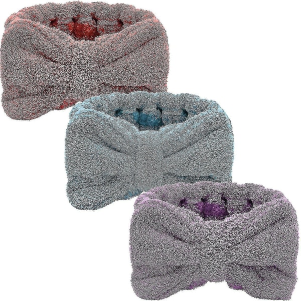 3 stykker håndklæde til vask af ansigt, klud S Håndklæde H Makeup Spa Microfiber Bowtie Er Bath