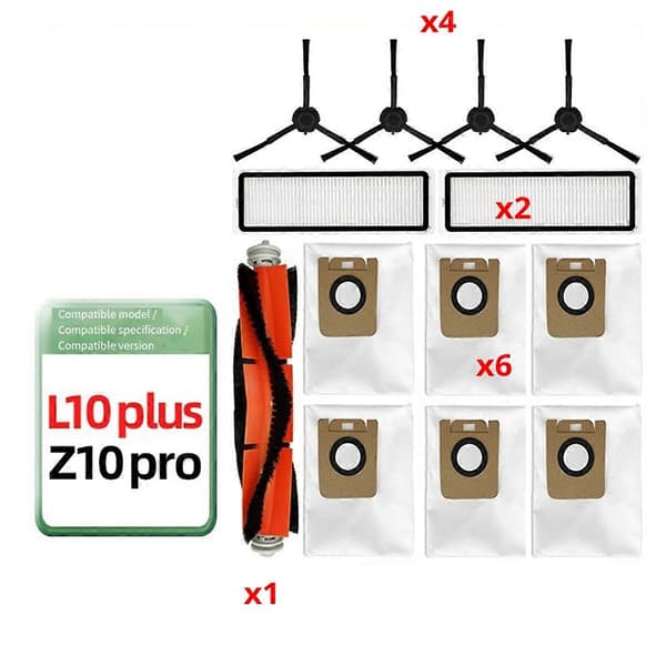 Passer til Bot Z10 Pro L10 Plus D10 Plus Rulle Sidebørste Filter Moppe Støvpose Robotstøvsuger Tilbehør
