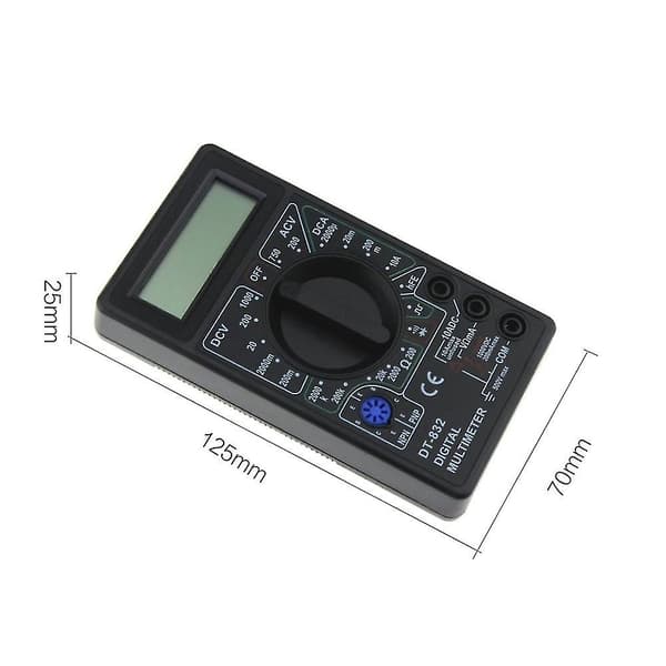Dt-832 1999 Digital Multimeter AC / DC Ampere, Volt, Ohm Tester, Voltmeter, Amperemeter, Multimeter, Svart