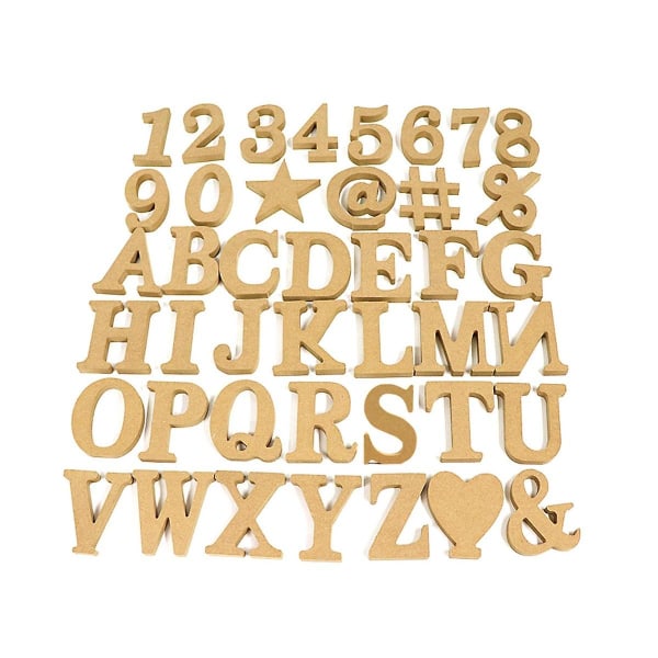 43pcs Wood Letters, Unfinished Wood Letters Decorative Standing Letters Slices Sign Board Decoratio