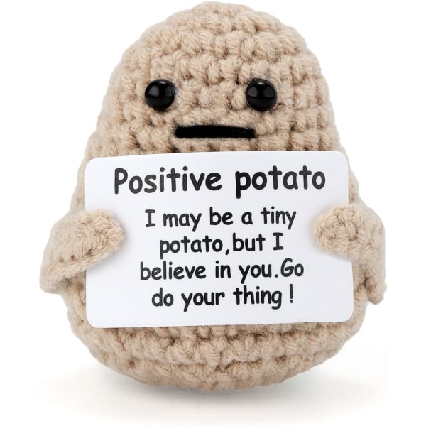 Mini Sjove Kartofler, 3 Tommer Strikket Kartoffel Legetøj med Positive Kort Ideer Sød Fleece Kartoffel Hæklet Dukke Tankning Gave til Venner Fest Dekoration