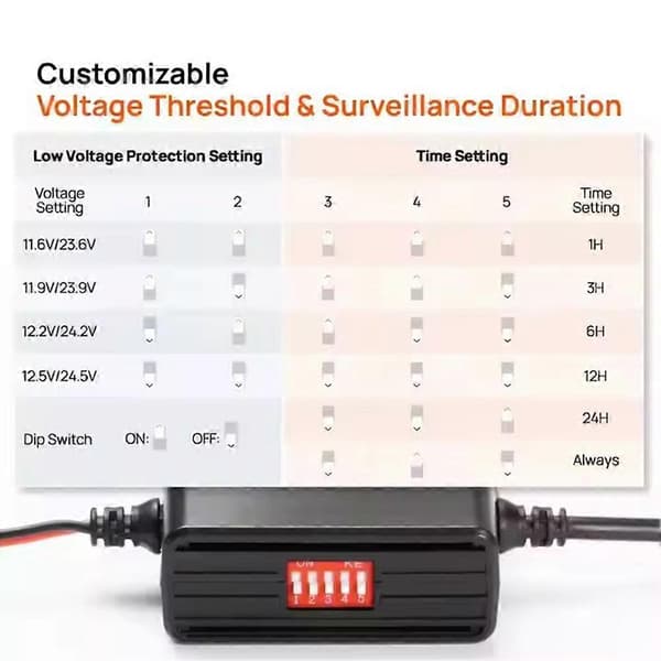 til 70mai obd - Hardwire Kit Parkerings Overvågningskabel 24 timer til
