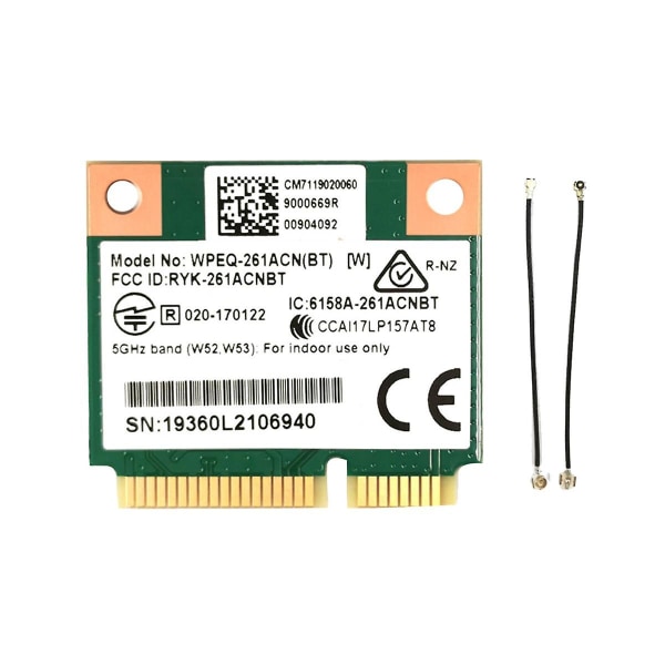 Qca6174 Wpeq-261acn(bt) Wifi-kort+ipex4 till Ipex1-kabel 802.11ac 867m Qca6174 Bluetooth 4.2 Wifi 5 M