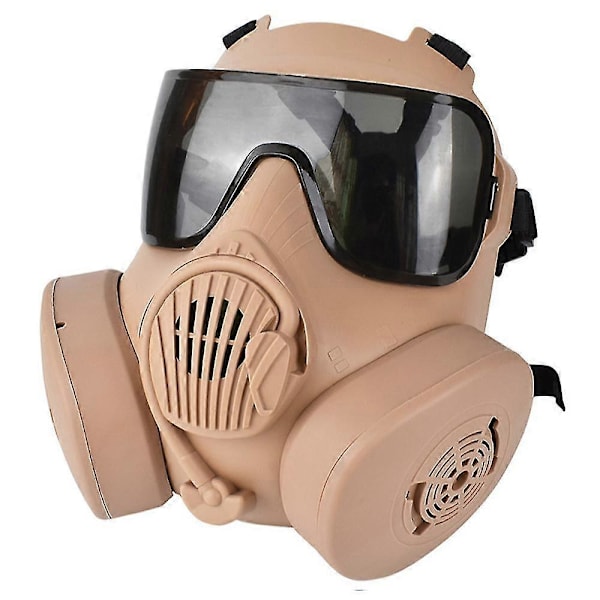 Skyddande Taktisk Andningsmask Helmask Gasmask För Militär Airsoft Skytte Jakt Ridning Cs Spel Cosplay Skydd Brun