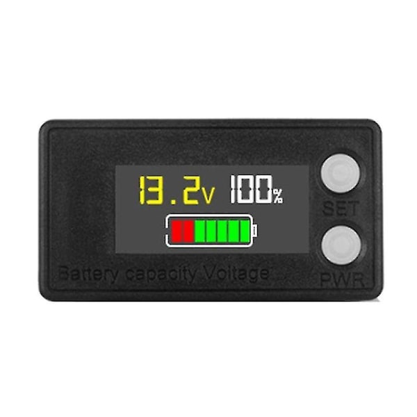 Batterikapasitetsmonitor 8-100v Tester Strømprosent Spenningsindikatormåler