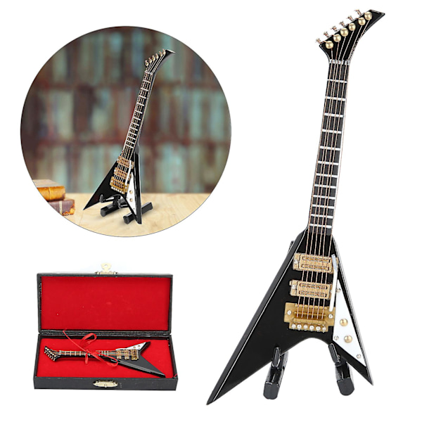 Mini Elektrisk Gitarrmodell 14cm - Musikinstrumentssamling Present Ornament