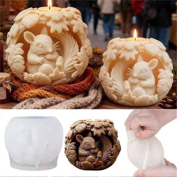 3D Stearinlysform Silikone Sæbeform DIY Håndlavet Håndværk Voksform Silikone U K B9Y2