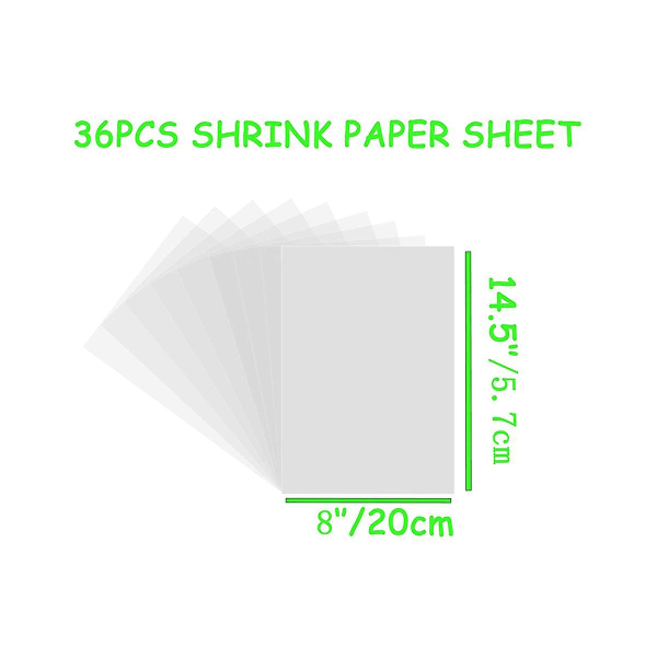 36pieces Shrink Plastic Sheets, Shrink Dink Sheets, Shrink Film Sheets Blank Paper For Diy Ornament