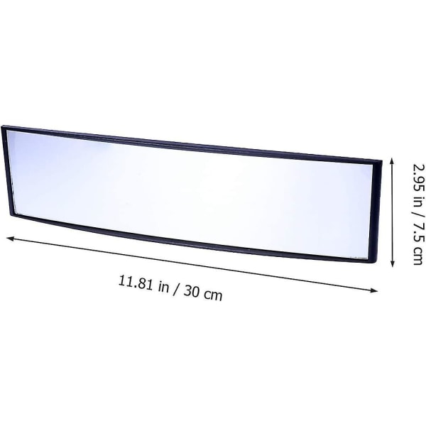Universal taustapeili laajakulmainen panoraama häikäisyä estävä sisätaustapeili Large Vision 300 x 75 mm kaareva peili (valkoinen)