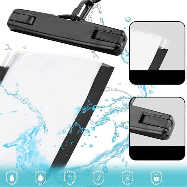 Vattentäta mobilfodral för undervattensbruk - 2-pack 7 tum DUBBELT FÖRSLUTNA Vattentäta mobilfodral Mobilväska för iPhone 13 Pro Max Mini 12 SE 1