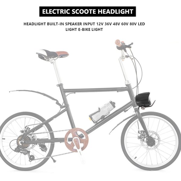 Ebike Forlygte Indbygget Højttalerindgang 12v 36v 48v 60v 80v Led Lys E-cykel Lys Og Elektrisk Scooter