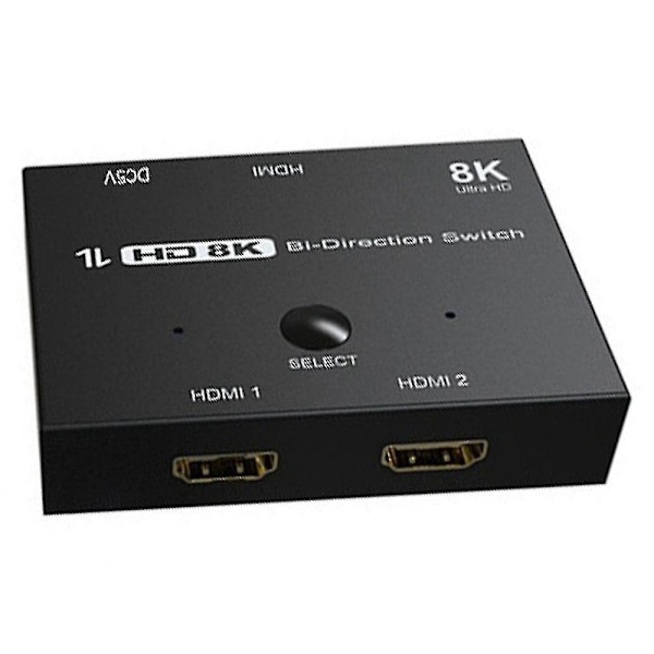 Hdmi 2.1 -jakaja, 2x1 Hdmi 2.1 -kytkin, tukee 8k@60hz-resoluutiota, musta, uusi