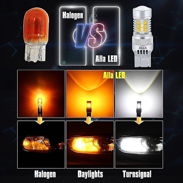 T25 3457 3157 Switchback LED Blinklys Dobbelt Farve 6000k Hvid/gul Amber 12v 4157nak 3457ak 4057 3057 3757ak 5702ak 4157ak Ekstremt Super