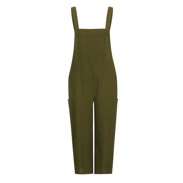 Dame Løse Dungarees Jumpsuit Sommer Casual Ærmeløs Lommer Romper Overalls Playsuit