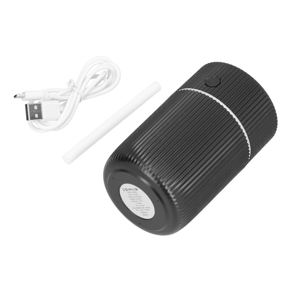 Minikostutin värikkäällä valolla pöytäkoneen ilmankostuttimella , USB virtalähteellä autotoimistohuoneeseen makuuhuoneen musta