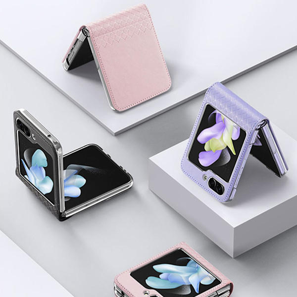 Fodral Kompatibelt med Samsung Galaxy Z Flip 5, PU Läder Stötsäkert Skyddande Skal