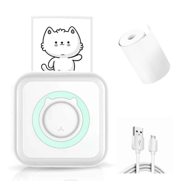 Mini lommestickerprinter, Bluetooth trådløs bærbar mobilprintermaskine termisk printer til noter, memo, foto, lommelabel kvitteringsprinter C
