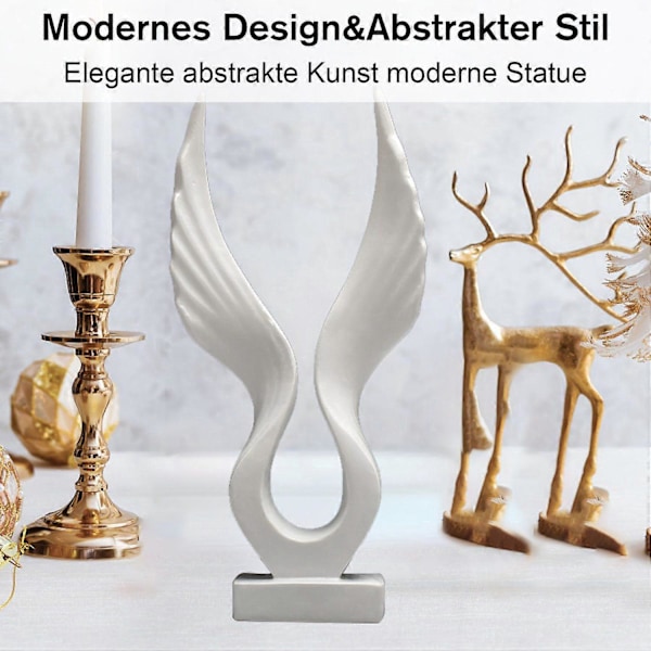 Engelvinge statue, engelvinge skulptur ornament i resin, boligdekoration, elegant engle design