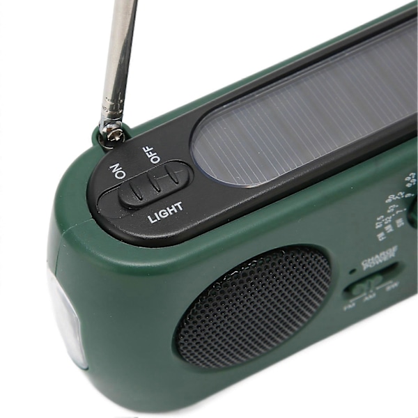 Handvevad Radio Bärbar Praktisk LED-ficklampa Utomhus Multiband AM/FM/SW Solhandvev Väderradio