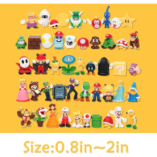 48 Stykker Figur Sæt Action Figur Brødre Ornament PVC Figur Mini Serie Spil Fan (48 Stykker)