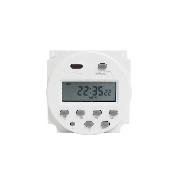 Cn101a Dc 12v 16a Digital Lcd Strömställare Programmerbar Timer Tid Relä Switch Vit Fg