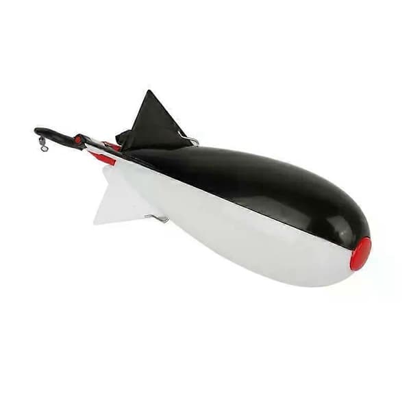 Langskuds fiskemadding raketfoder flyder maddingholder maker fiskegrej Spomb bombe madding fiskeri karpe pillefiskeri Pesca 14.5cm Black Wihte A3