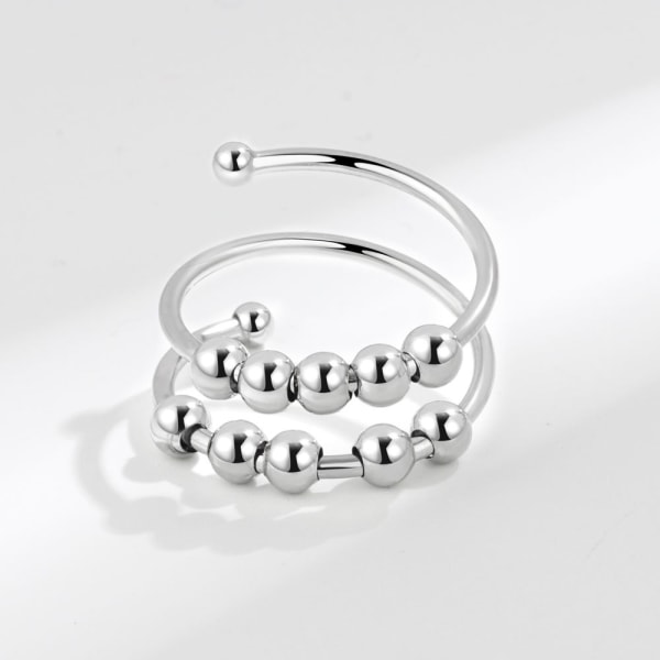 Anti-stressring dubbel justerbar koppar Platina silver