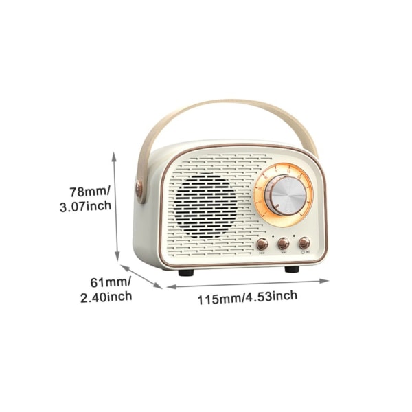Mini Radio Bluetooth Högtalare VIT White