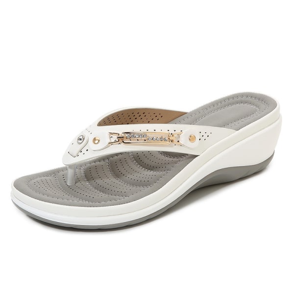 Soft Cushion Flip-flop sandaler Damer Slippers sommarskor Beige 43