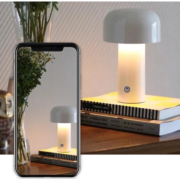 1st Svamplampa för Touch Dimming Bordslampa för Living USB Uppladdningsbar Led Nattlampa Modernt sladdlöst rum/bar/sovrum/sängbord/studium/hem/kontor Gray