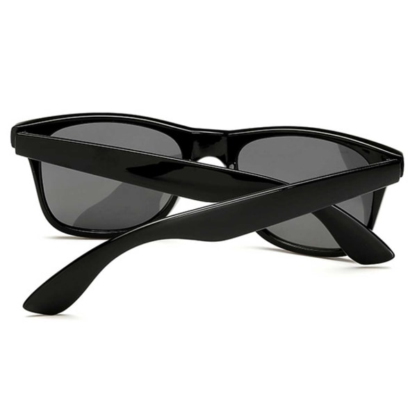 Retro Wayfarer Solglasögon Svarta Svart Glas svart black