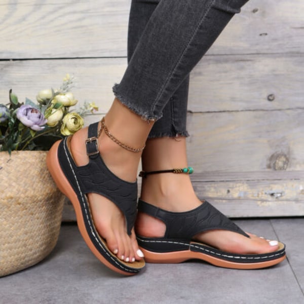 Damsandaler casual Platta skor flip-flops Anti slip för kvinnor Green
